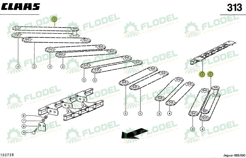 Lant header porumb CLAAS JAGUAR 912096