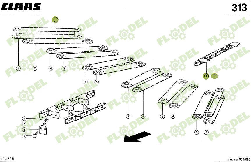 Lant header porumb CLAAS JAGUAR 912096