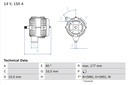Alternator 14V 150 Ah AL119537 BOSCH