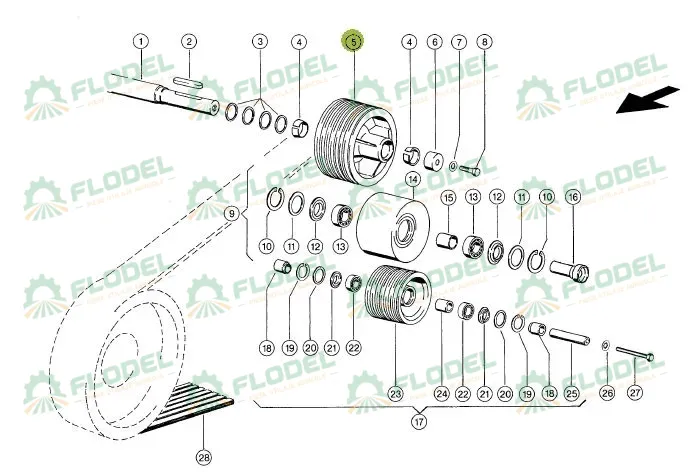Fulie combina siloz CLAAS JAGUR 078395 Original CLAAS