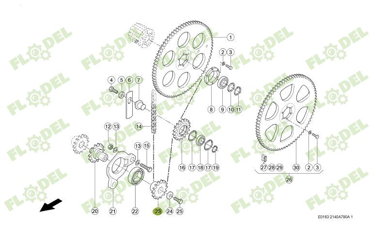 Pinion Z14 culegatoare porumb CLAAS CONSPEED CORIO 995136