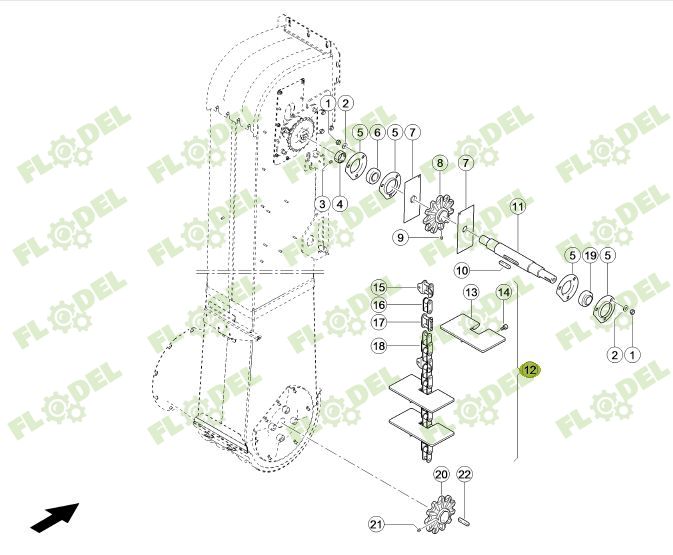 Lant elevator boabe combina CLAAS LEXION 757209