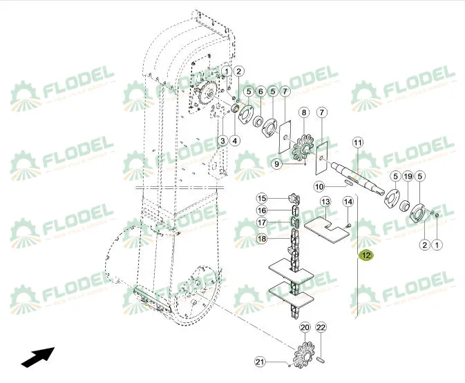 Lant elevator boabe combina CLAAS LEXION 757209