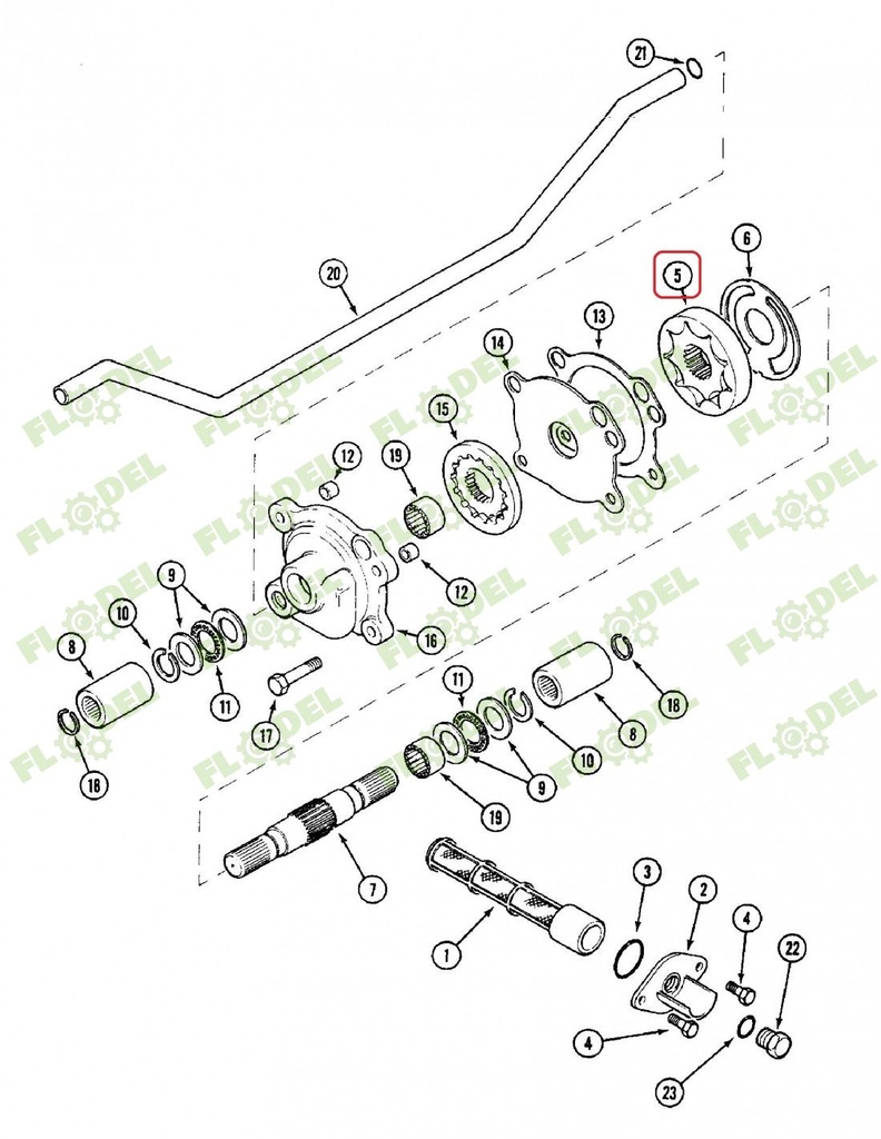 Set pinioane pompa ulei transmisie tractor CASE IH A188587
