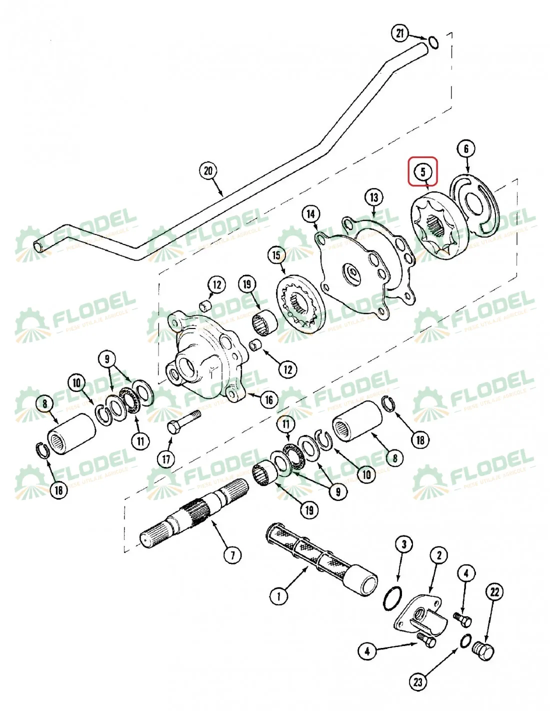 Set pinioane pompa ulei transmisie tractor CASE IH A188587