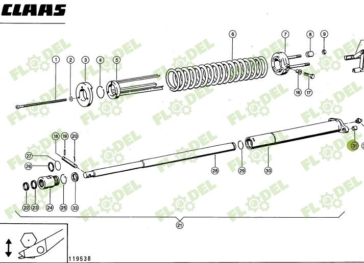 Bucsa bronz cilindru hidraulic combina CLAAS 683371