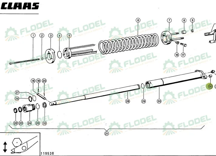 Bucsa bronz cilindru hidraulic combina CLAAS 683371