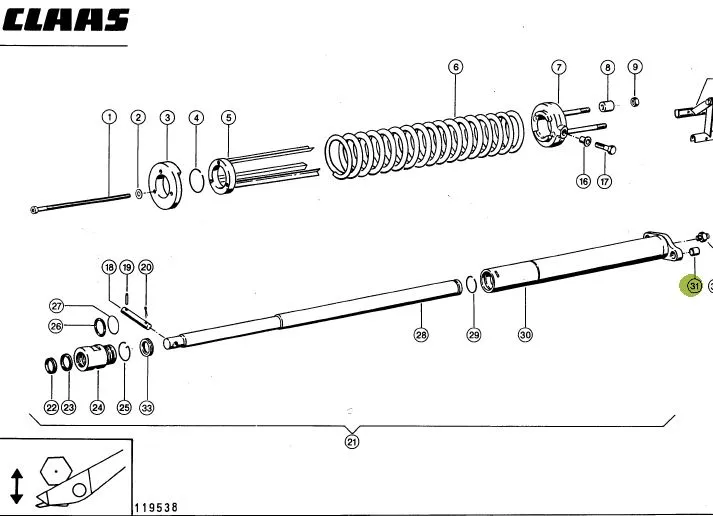 Bucsa bronz cilindru hidraulic combina CLAAS 683371