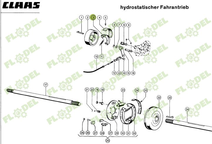 Set sabot frana de mana combina CLAAS 769501