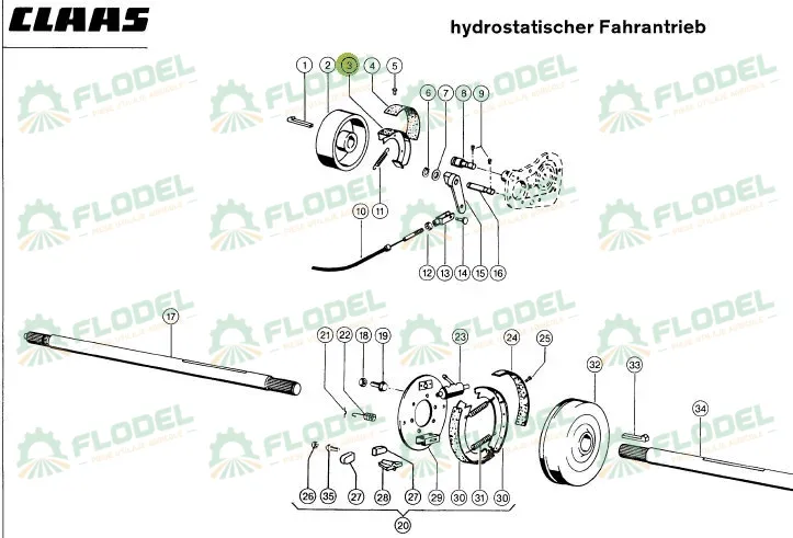 Set sabot frana de mana combina CLAAS 769501