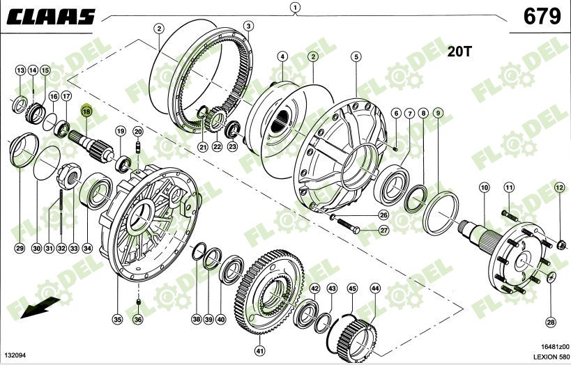 Pinion reductor roata combina CLAAS LEXION 669906