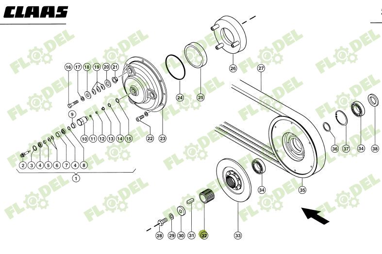 Cuplaj intermediar combina CLAAS LEXION 628762 Original CLAAS