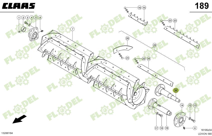 Ax cu flansa postbatator combina CLAAS LEXION 644858