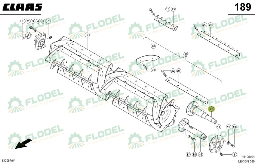 Ax cu flansa postbatator combina CLAAS LEXION 644858