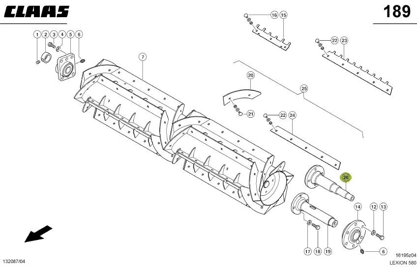Ax cu flansa postbatator combina CLAAS LEXION 644858