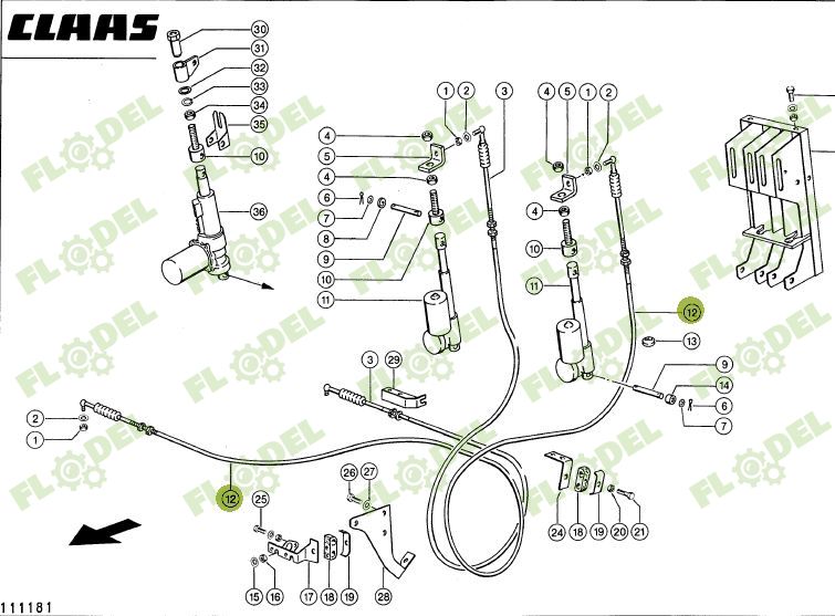 Cablu control site combina CLAAS LEXION 739471
