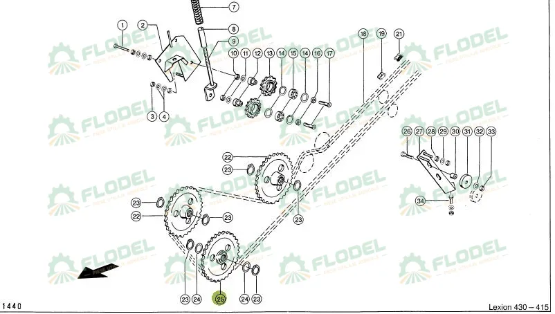 Pinion descarcare buncar CLAAS LEXION - Z40 (16 caneluri) 735926