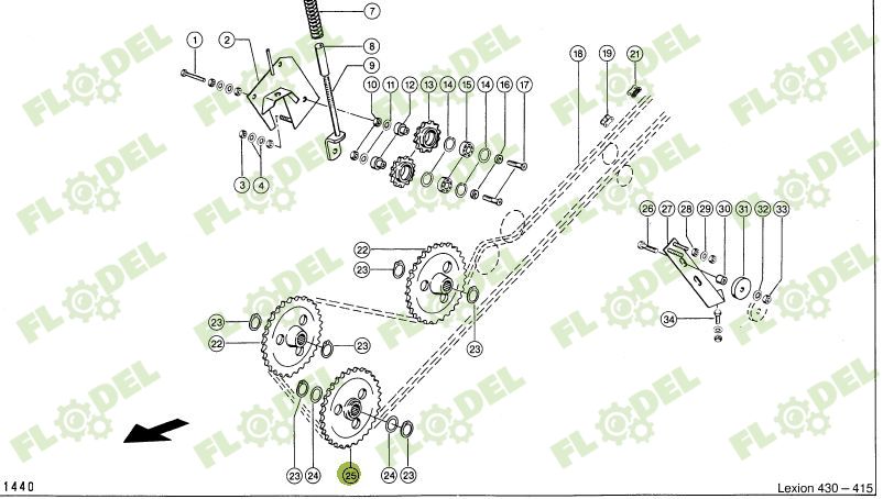 Pinion descarcare buncar CLAAS LEXION - Z40 (16 caneluri) 735926