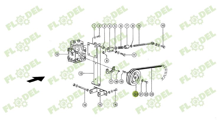 Fulie compresor climatizare CLAAS - 12V -168mm 622877