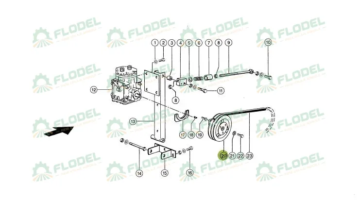 Fulie compresor climatizare CLAAS - 12V -168mm 622877