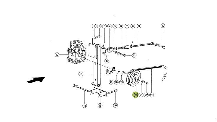 Fulie compresor climatizare CLAAS - 12V -168mm 622877