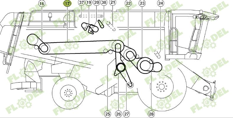 Curea 3HB actionare rotor combina CLAAS LEXION 644961 GATES