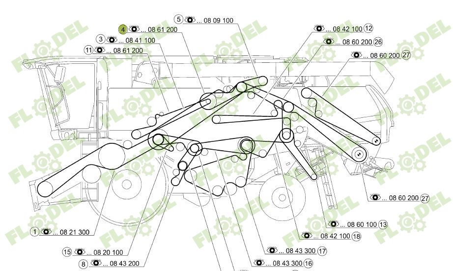 Curea 2HB combina CLAAS TUCANO 545306 GATES