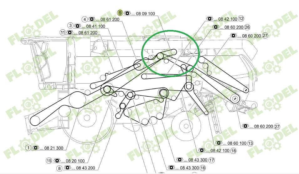 Curea 4HB combina CLAAS 660569 GATES