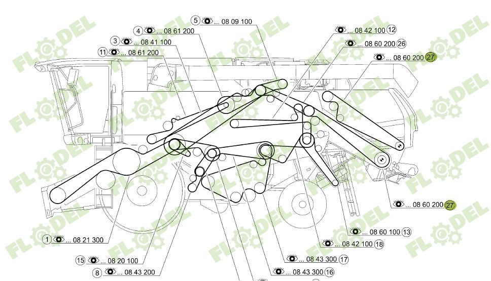 Curea 2HB combina CLAAS 554339 GATES