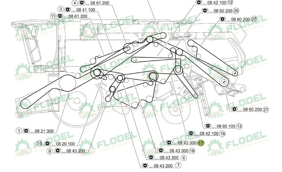 Curea 2HB combina CLAAS TUCANO 554186 GATES