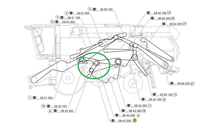Curea variator vant combina CLAAS TUCANO 644362 GATES