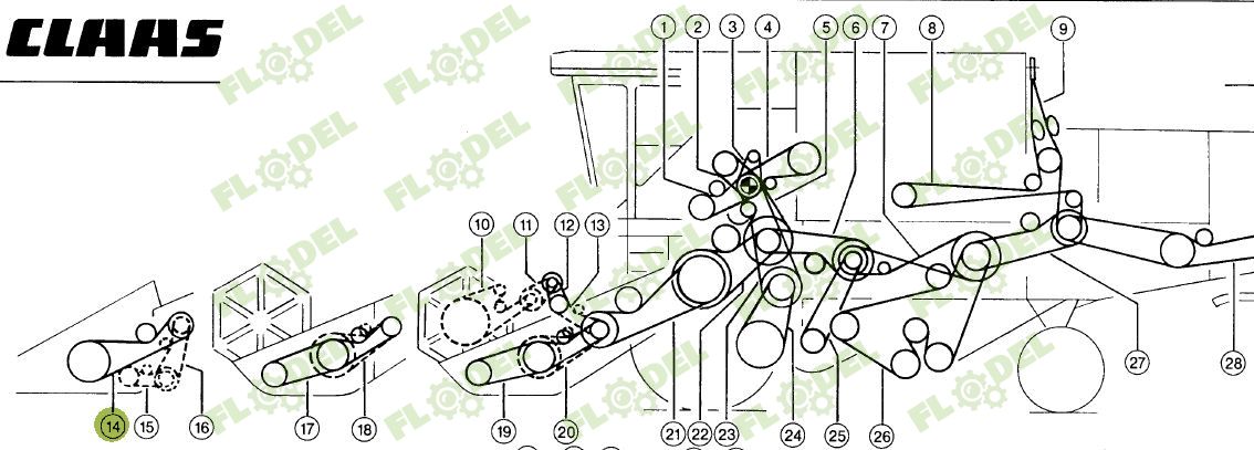 Curea 3HB combina CLAAS 692149 GATES