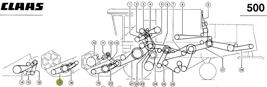 Curea actionare cutit heder paioase combina CLAAS 671013 GATES
