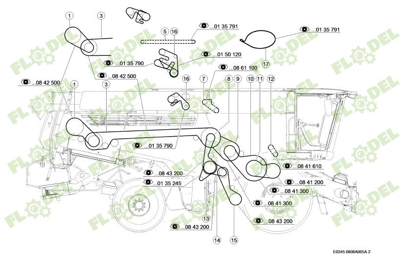 Curea actionare rotori combina CLAAS LEXION 665865 GATES