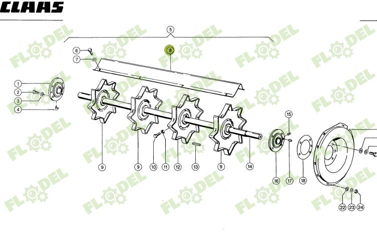 Tabla postbatator CLAAS DOMINATOR 1062x148mm 608548