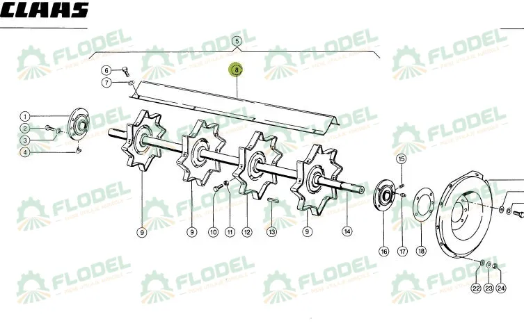Tabla postbatator CLAAS DOMINATOR 1062x148mm 608548