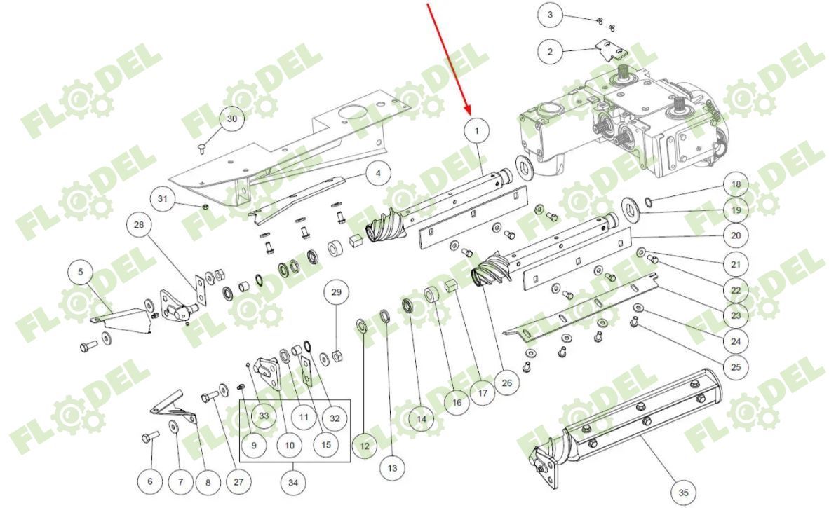 Valt complet cu melc dreapta header porumb CAPELLO M2-80031