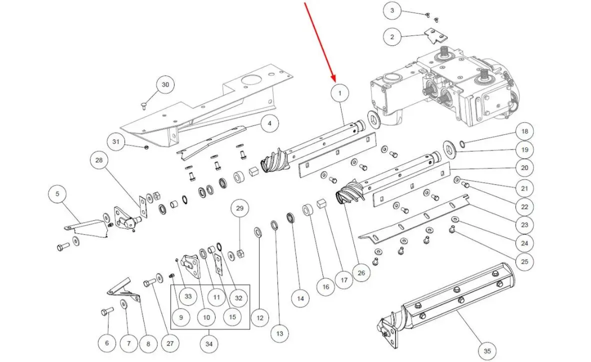 Valt complet cu melc dreapta header porumb CAPELLO M2-80031