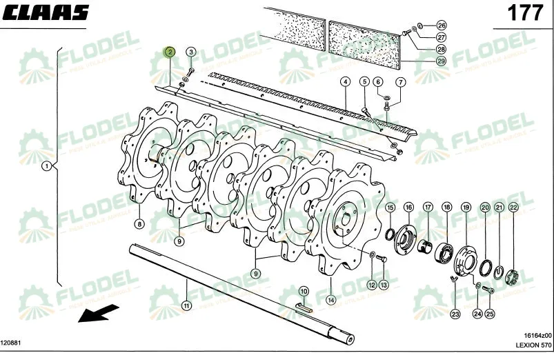 Tabla postbatator CLAAS LEXION - 1394x122mm 755995