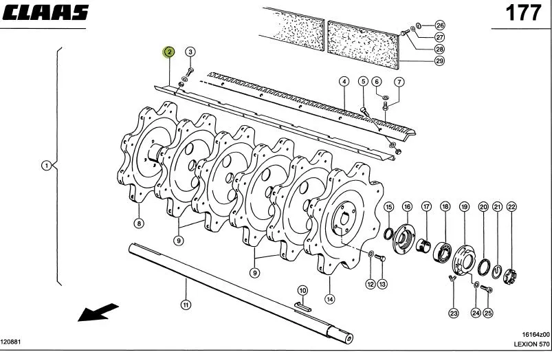 Tabla postbatator CLAAS LEXION - 1394x122mm 755995