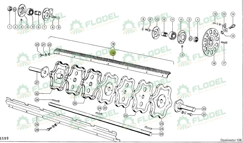 Set sine batator CLAAS DOMINATOR 1565x72mm 177533