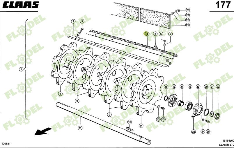 Set sine combina CLAAS Lexion -1400x70mm 174766