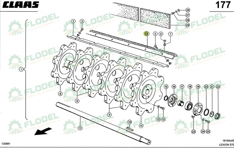 Set sine combina CLAAS Lexion -1400x70mm 174766