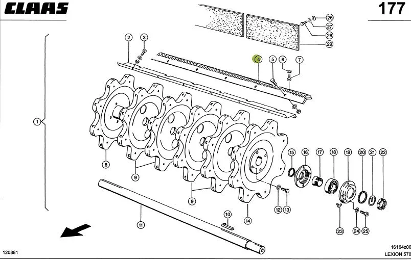 Set sine combina CLAAS Lexion -1400x70mm 174766