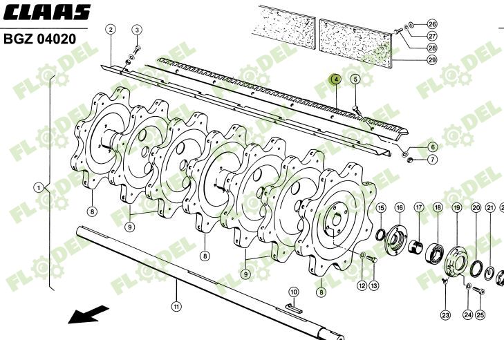 Set sine batator CLAAS Lexion 1680mm 181743 / 1817444