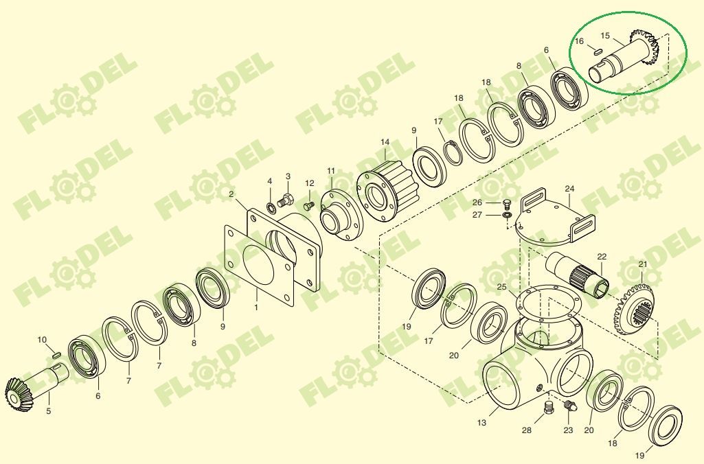 Pinion grup culegator porumb OLIMAC DR7150