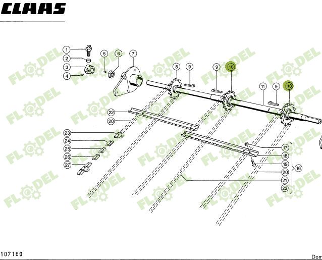 Pinion transportor CLAAS - Z9 (Ø 45mm) 680582