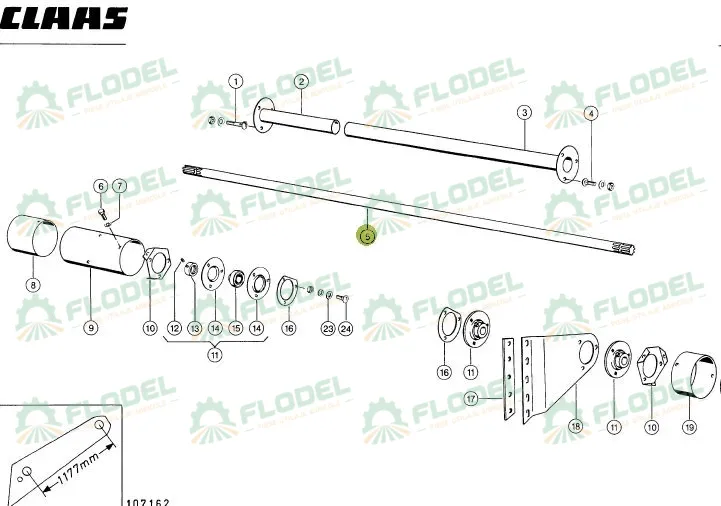 Ax 608043, L 1933mm - Ø 35mm