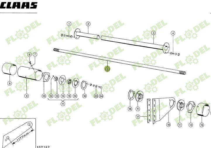 Ax 608043, L 1933mm - Ø 35mm