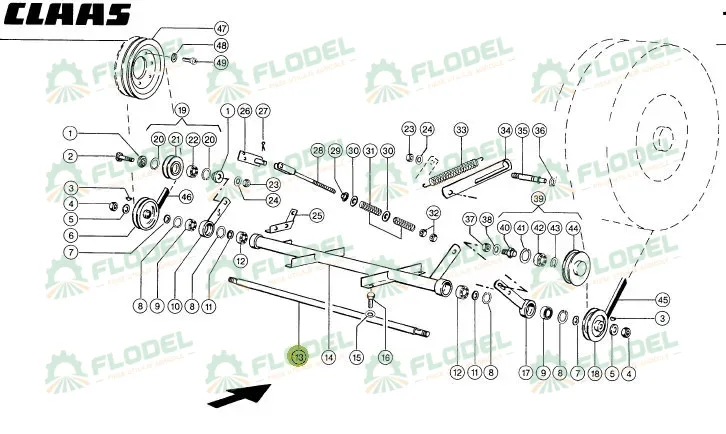 Ax combina agricola CLAAS 657483, 22x740mm